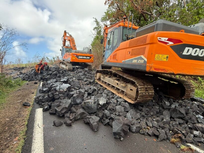 Route des Laves à Sainte-Rose : circulation rétablie en totalité le 28 mai dans l’après-midi Route des Laves à Sainte-Rose : circulation rétablie en totalité le 28 mai dans l’après-midi
