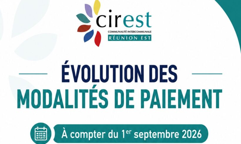 Évolution des modalités de paiement dans les régies de la CIREST au 1er septembre 2026